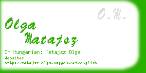 olga matajsz business card